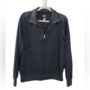 Men's Black Saks Fifth Avenue Navy Zip Sweatshirt Size Large